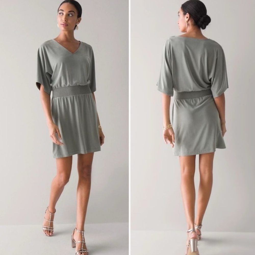 XS WHBM Kimono Dress in Green/Olive